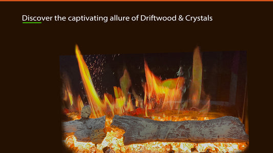 Driftwood & Crystals decor media kit for zoapflame electric fireplace
