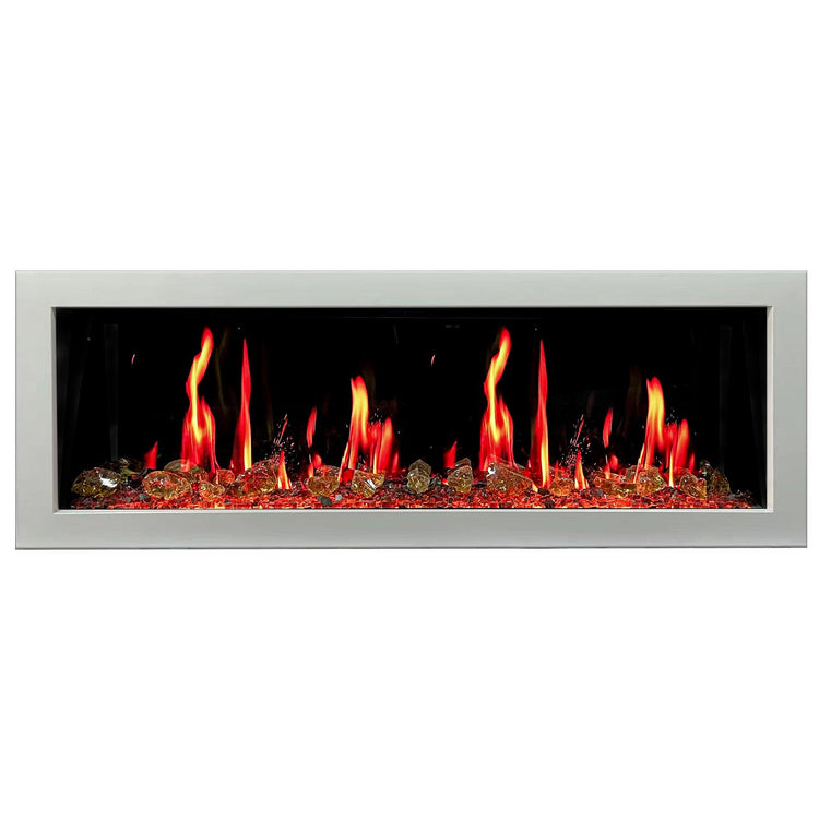 White Trim Wall mount with Glass - ZopaFlame Fireplaces