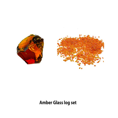 Zopaflame Amber Glass Decor Media Kit for 30-33-38 inch fireplace insert