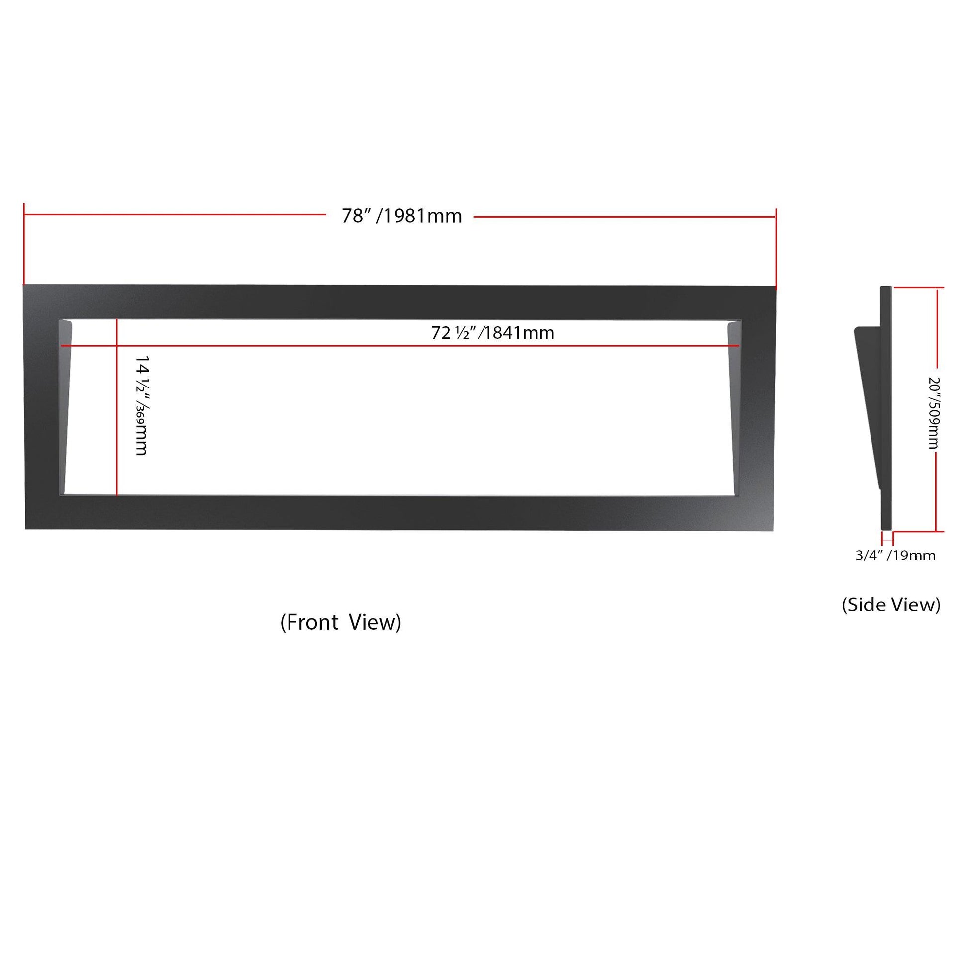 Zopaflame 68-in Electric Fireplace dimensions