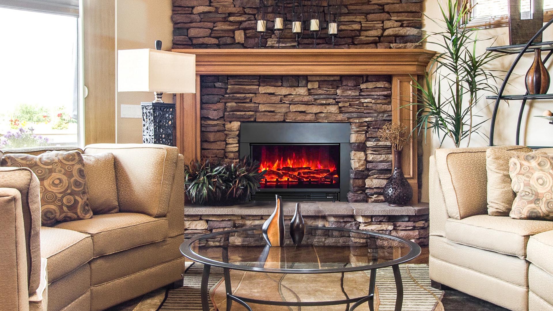 Load video: Zopaflame 38inch Electric fireplace insert -traditional style