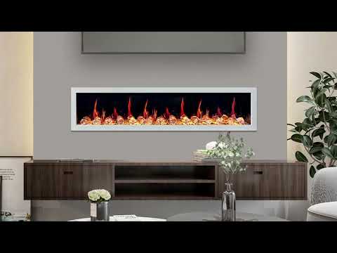 Zopaflame 58-in Electric Fireplace Ivory White Trim Kit Video Show