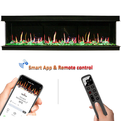 TriStar Three Side 60Inch Linear Smart Electric Fireplace - BC19600V - ZopaFlame Fireplaces