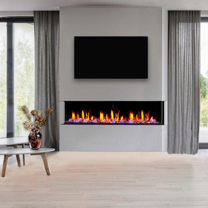 TriStar Three Side 60Inch Linear Smart Electric Fireplace - BC19600V - ZopaFlame Fireplaces