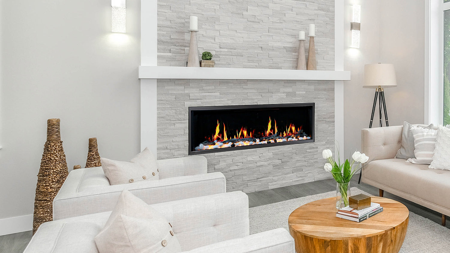 zopaflame linear built-in 55 inch electric fireplace
