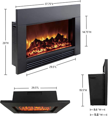 ZopaFlame™ 38" Electric Fireplace Insert Black - BTSDT303801 - ZopaFlame Fireplaces