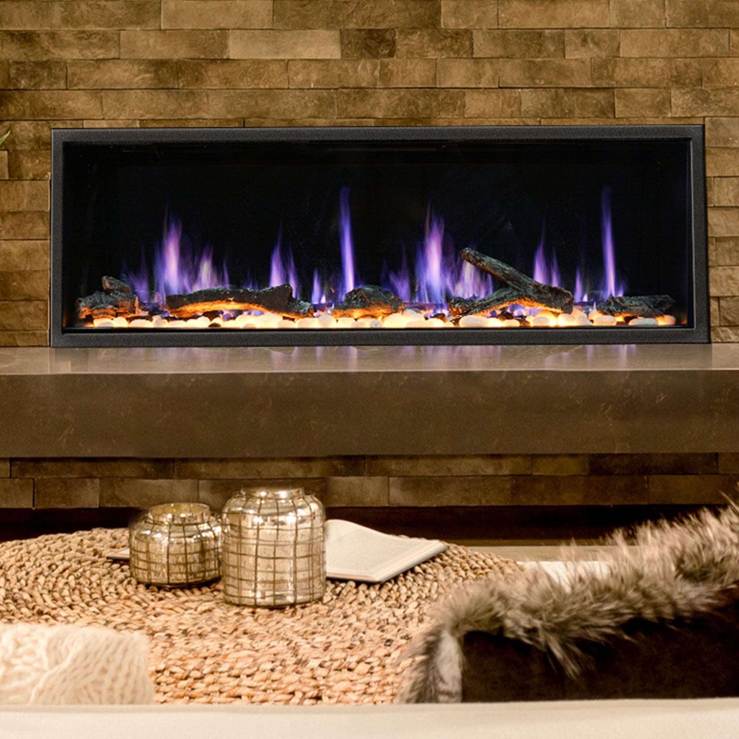 ZopaFlame™ 45" Linear Built-in Electric Fireplace - BP17455X - ZopaFlame Fireplaces