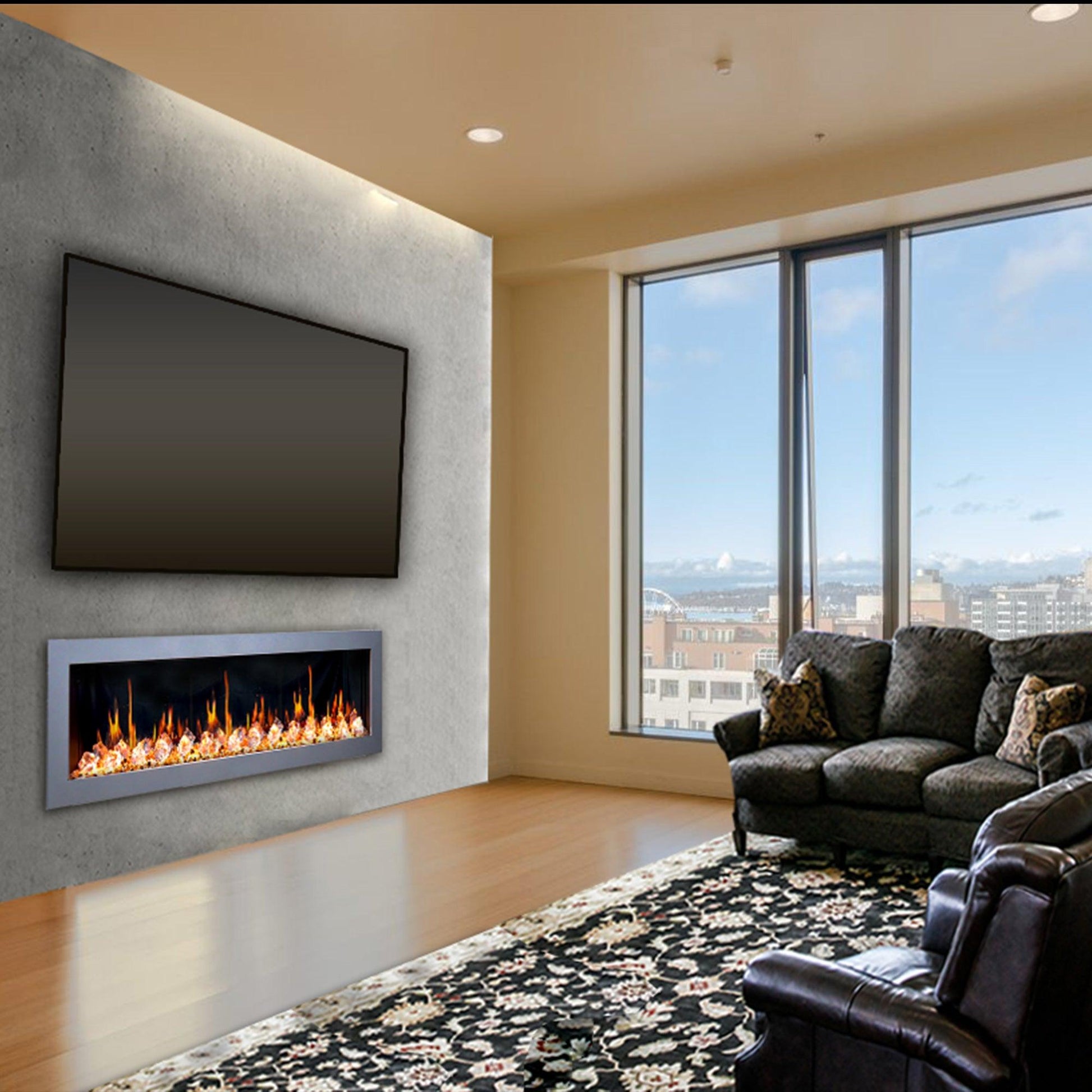 ZopaFlame™ 47" Linear Wall-mount Electric Fireplace - SC17488X - ZopaFlame Fireplaces