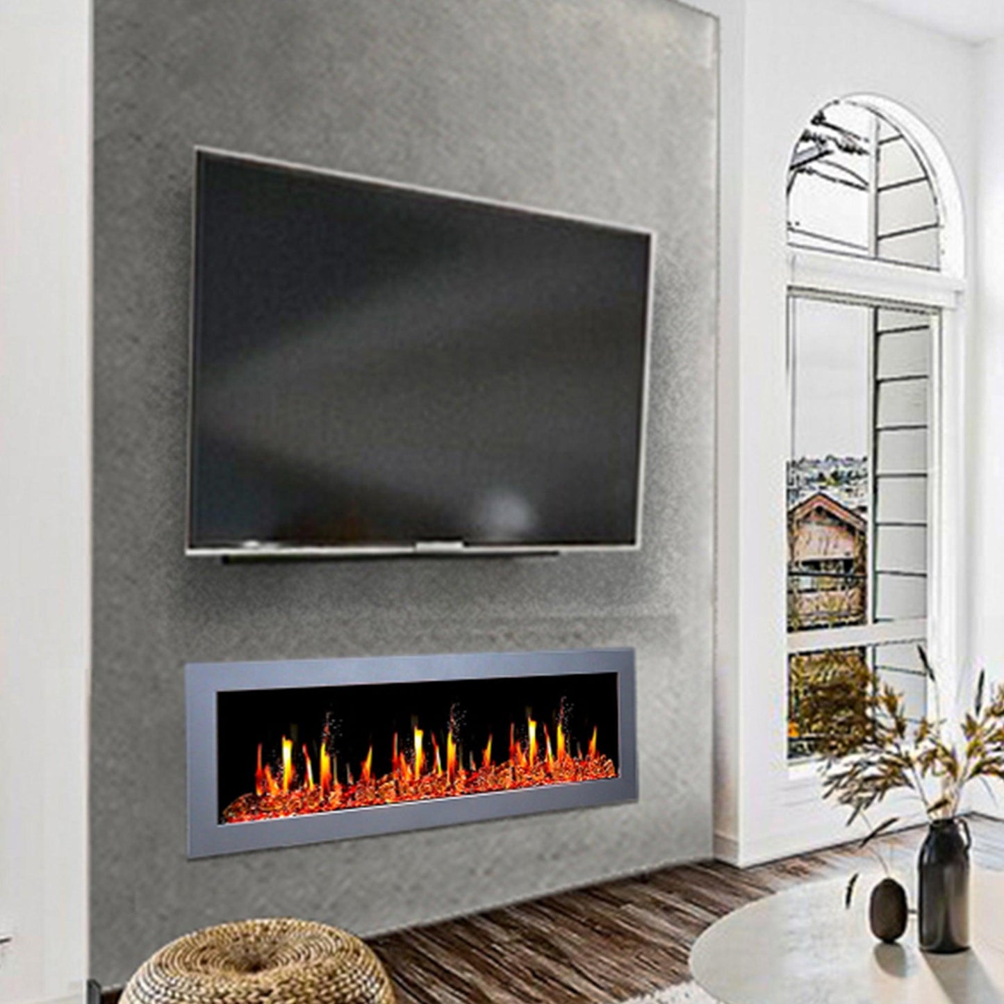 ZopaFlame™ 47" Linear Wall-mount Electric Fireplace - SG17488X - ZopaFlame Fireplaces