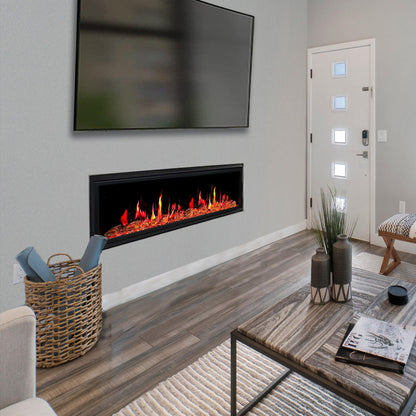ZopaFlame™ 56" Linear Built-in Electric Fireplace - BG19555V - ZopaFlame Fireplaces