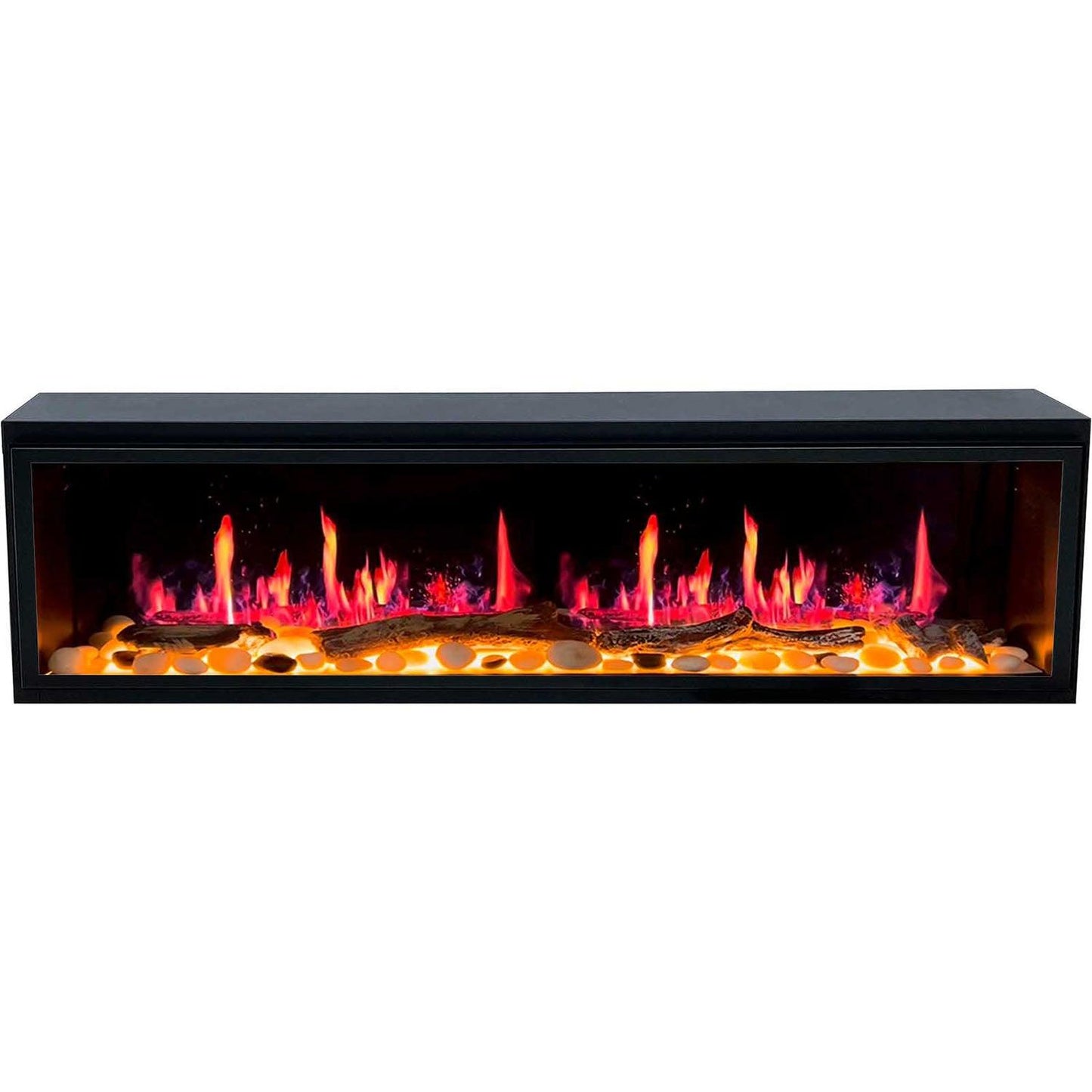 ZopaFlame™ 56" Linear Built-in Electric Fireplace - BP19555V - ZopaFlame Fireplaces