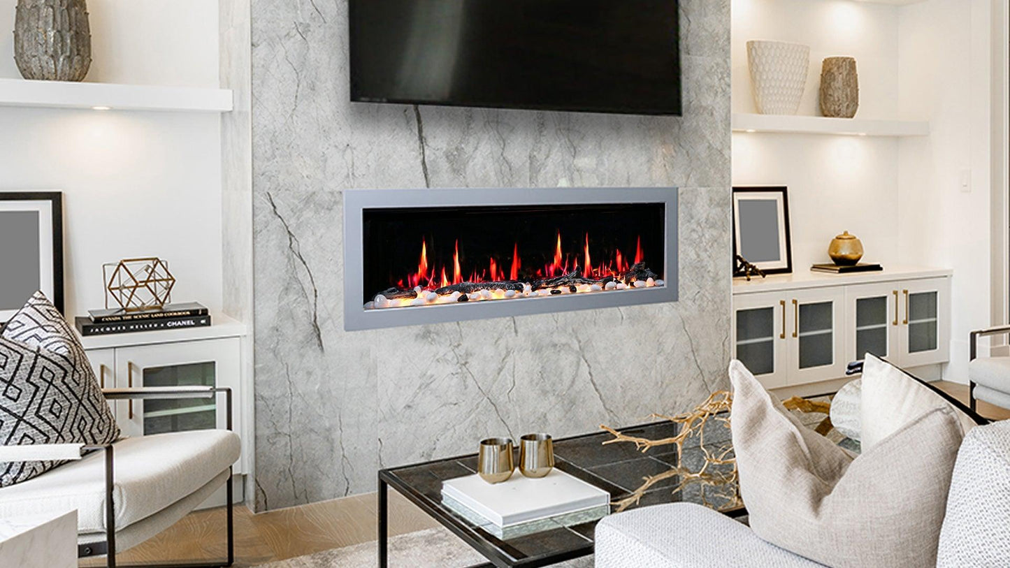 ZopaFlame™ 58" Linear Wall-mount Electric Fireplace - SP19588V - ZopaFlame Fireplaces