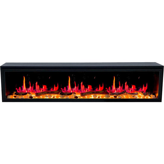 ZopaFlame™ 65" Linear Built-in Electric Fireplace - BP17655X - ZopaFlame Fireplaces