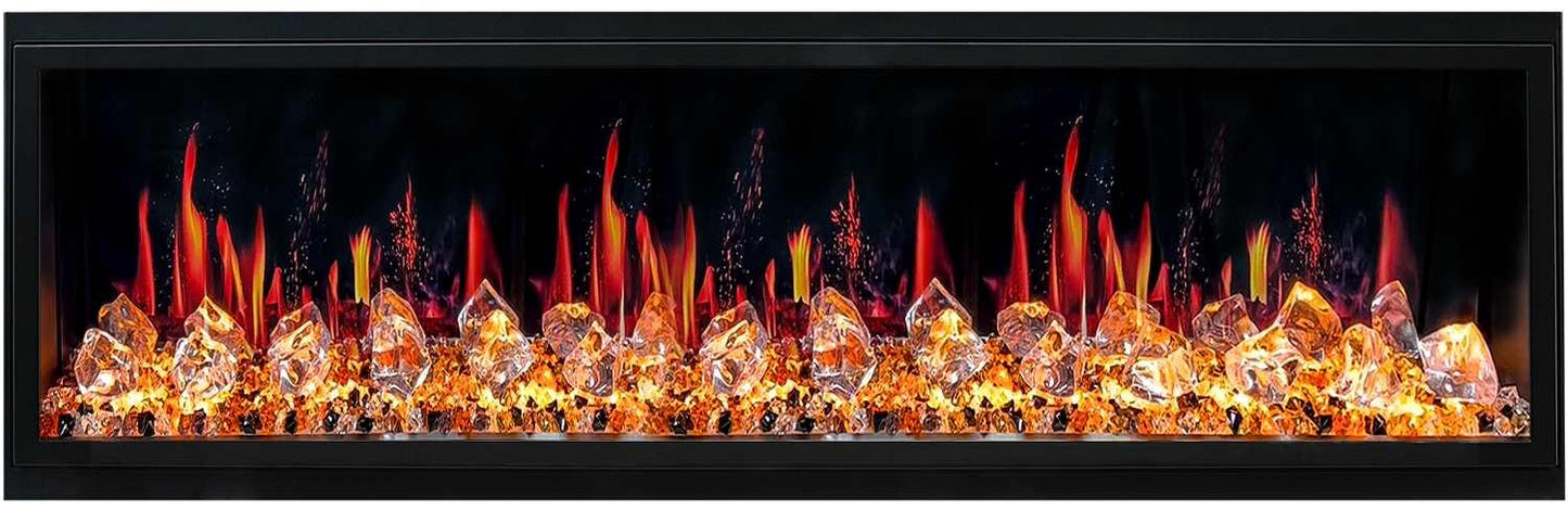 ZopaFlame™ 66" Linear Built-in Electric Fireplace - BC19655V - ZopaFlame Fireplaces