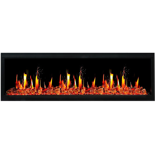 ZopaFlame™ 66" Linear Built-in Electric Fireplace - BG19655V - ZopaFlame Fireplaces