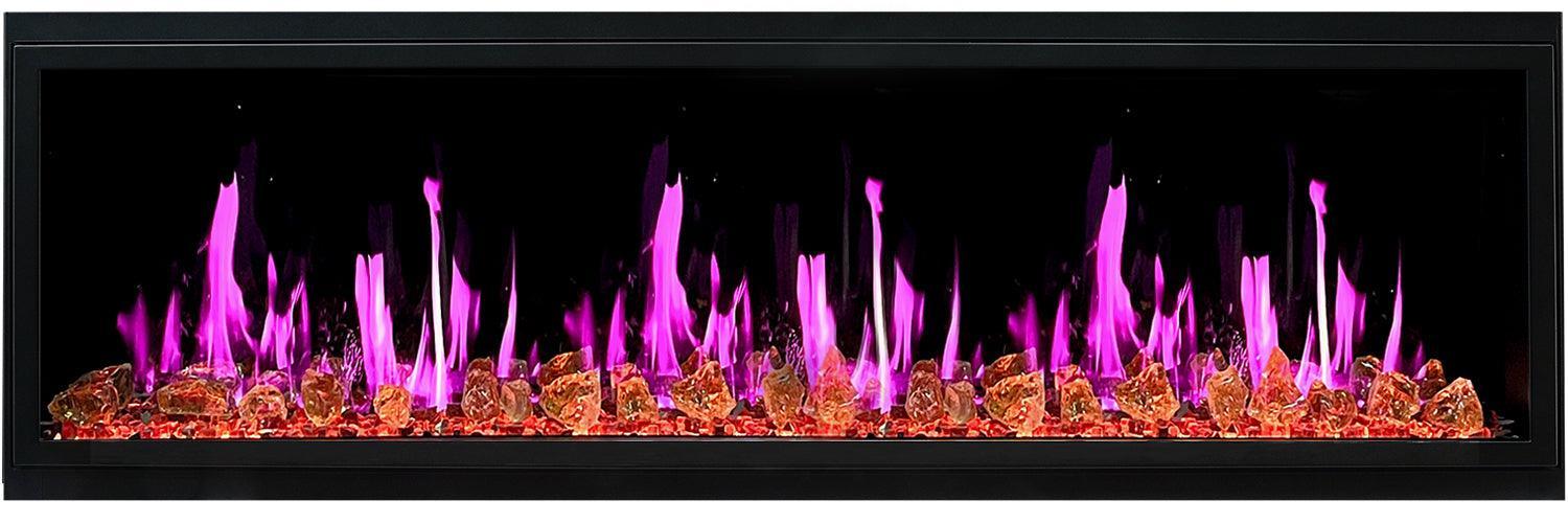 ZopaFlame™ 66" Linear Built-in Electric Fireplace - BG19655V - ZopaFlame Fireplaces