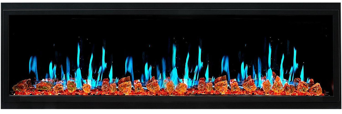 ZopaFlame™ 66" Linear Built-in Electric Fireplace - BG19655V - ZopaFlame Fireplaces