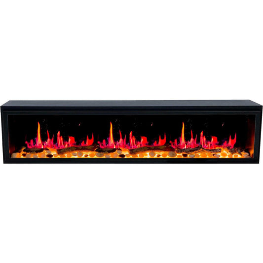 ZopaFlame™ 66" Linear Built-in Electric Fireplace - BP19655V - ZopaFlame Fireplaces