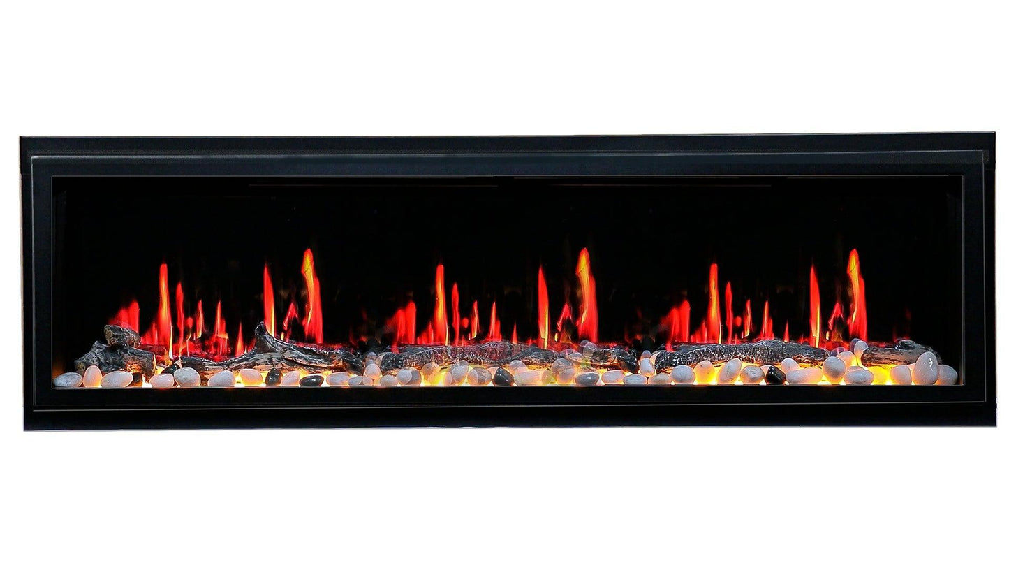 ZopaFlame™ 66" Linear Built-in Electric Fireplace - BP19655V - ZopaFlame Fireplaces