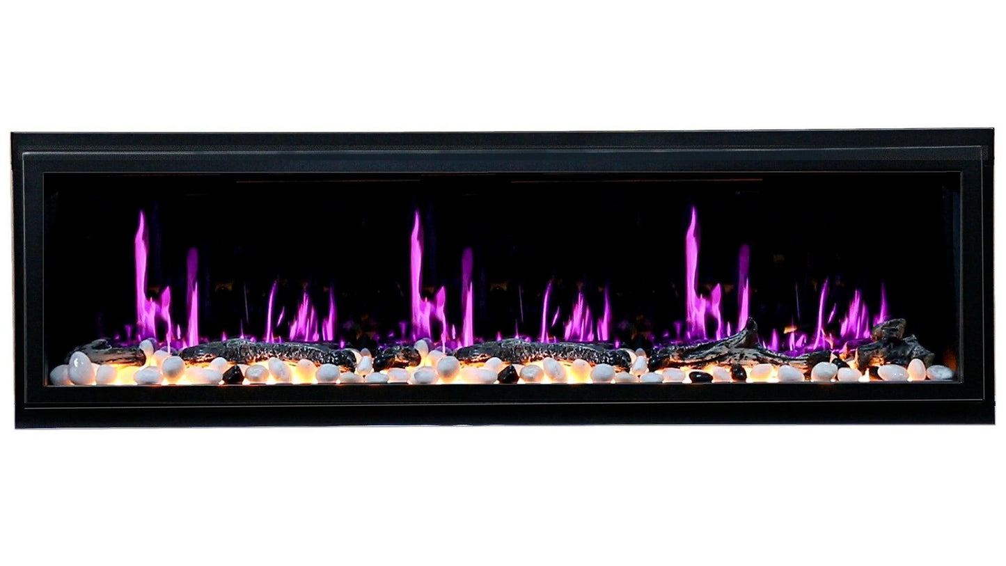 ZopaFlame™ 66" Linear Built-in Electric Fireplace - BP19655V - ZopaFlame Fireplaces