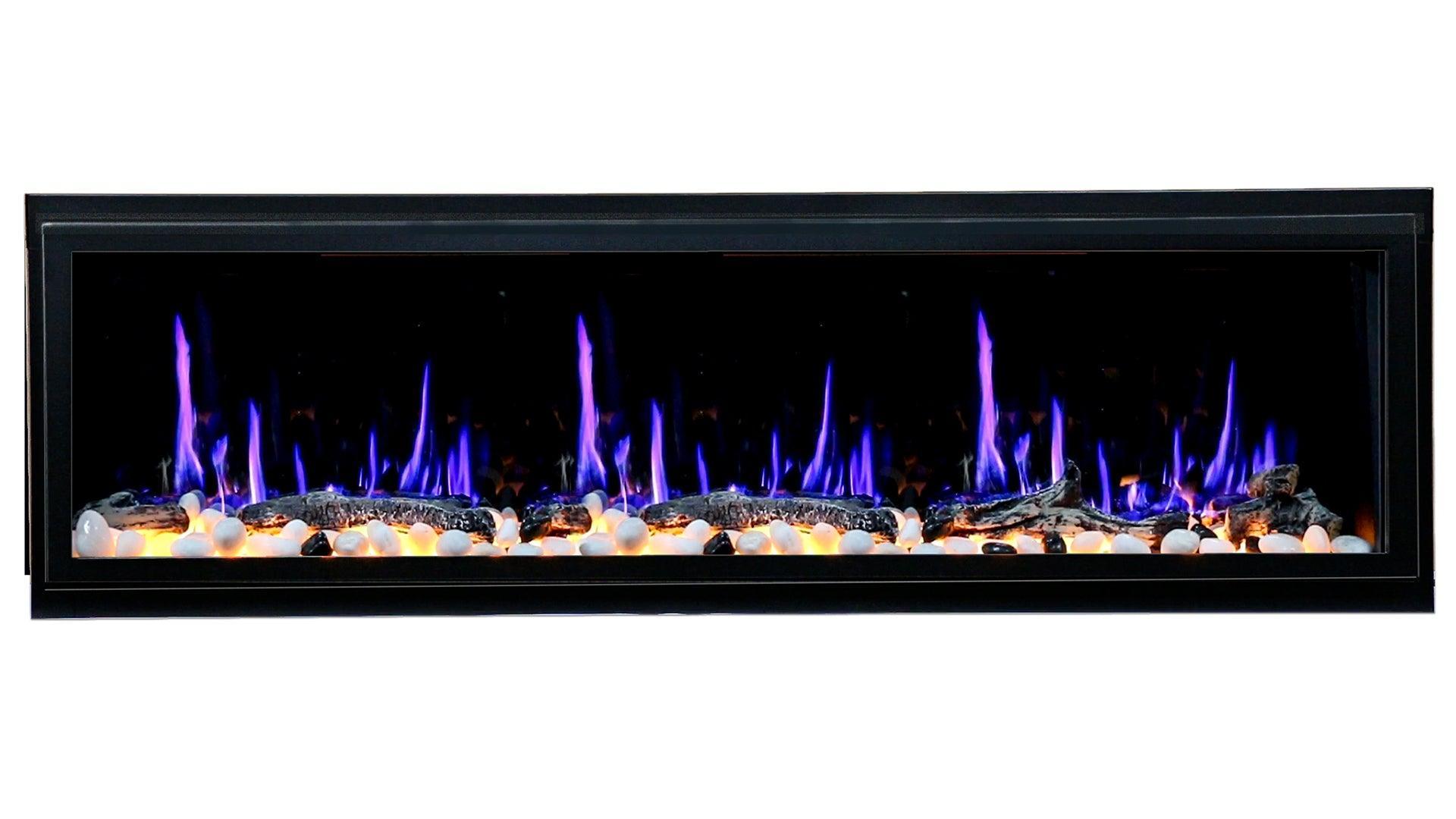 ZopaFlame™ 66" Linear Built-in Electric Fireplace - BP19655V - ZopaFlame Fireplaces