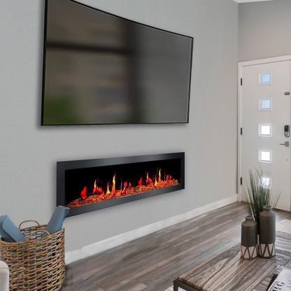 ZopaFlame™ 67" Linear Wall-mount Electric Fireplace - BG17688X - ZopaFlame Fireplaces