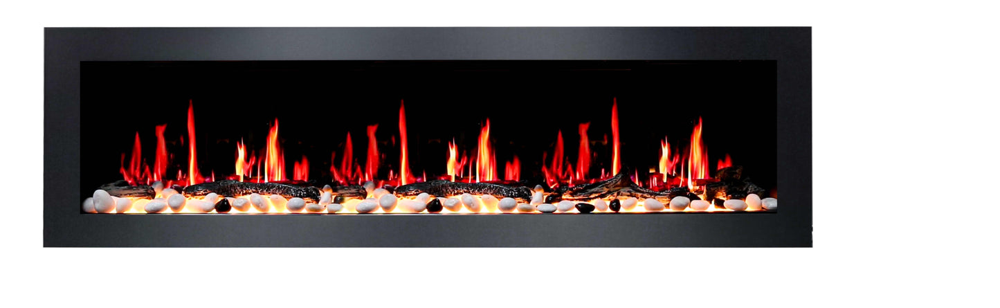 ZopaFlame™ 68" Linear Wall-mount Electric Fireplace - BP19688V - ZopaFlame Fireplaces