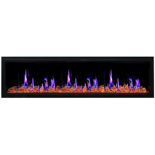 ZopaFlame™ 76" Linear Built-in Electric Fireplace - BG19755V - ZopaFlame Fireplaces