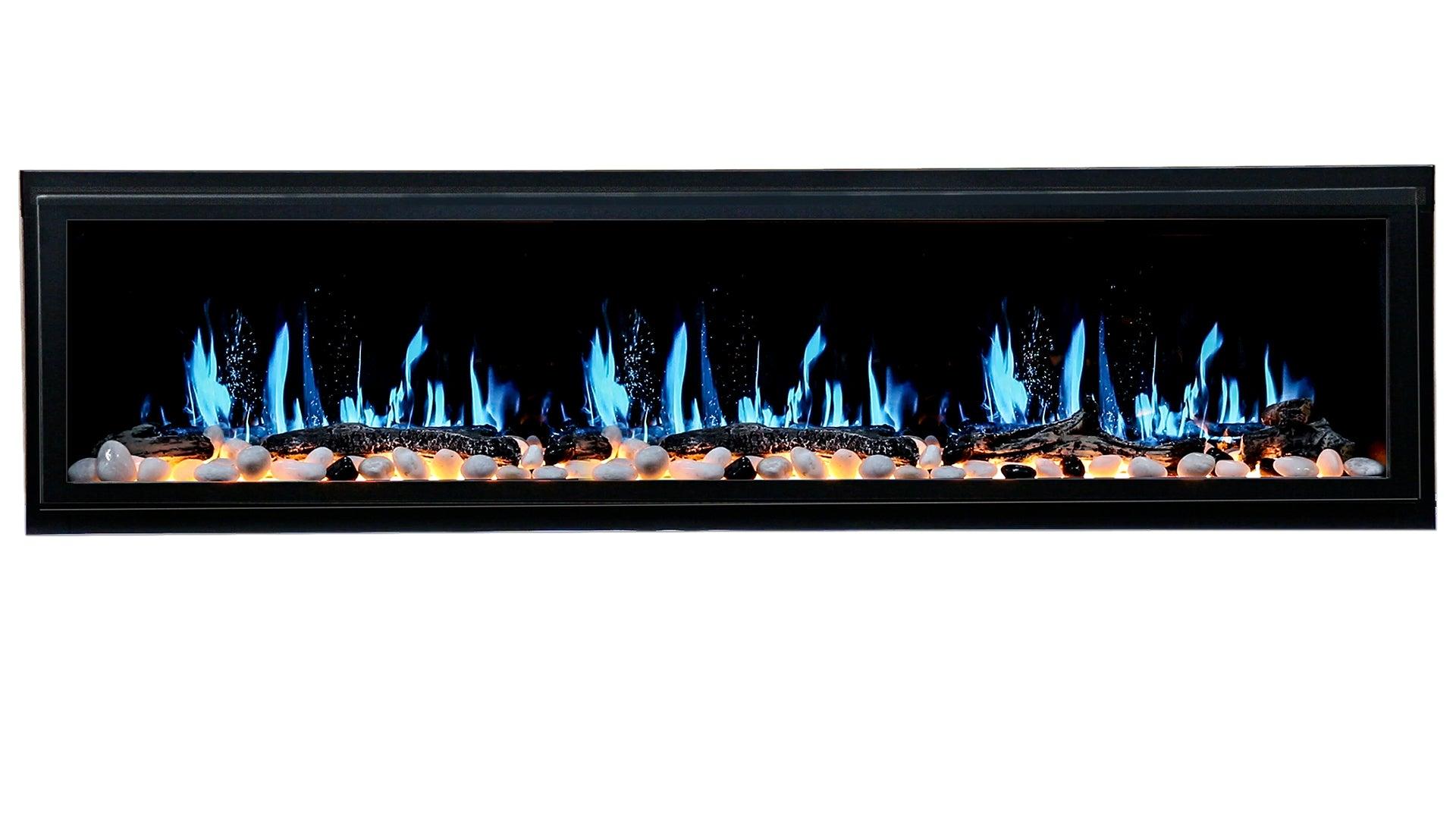 ZopaFlame™ 76" Linear Built-in Electric Fireplace - BP19755V - ZopaFlame Fireplaces