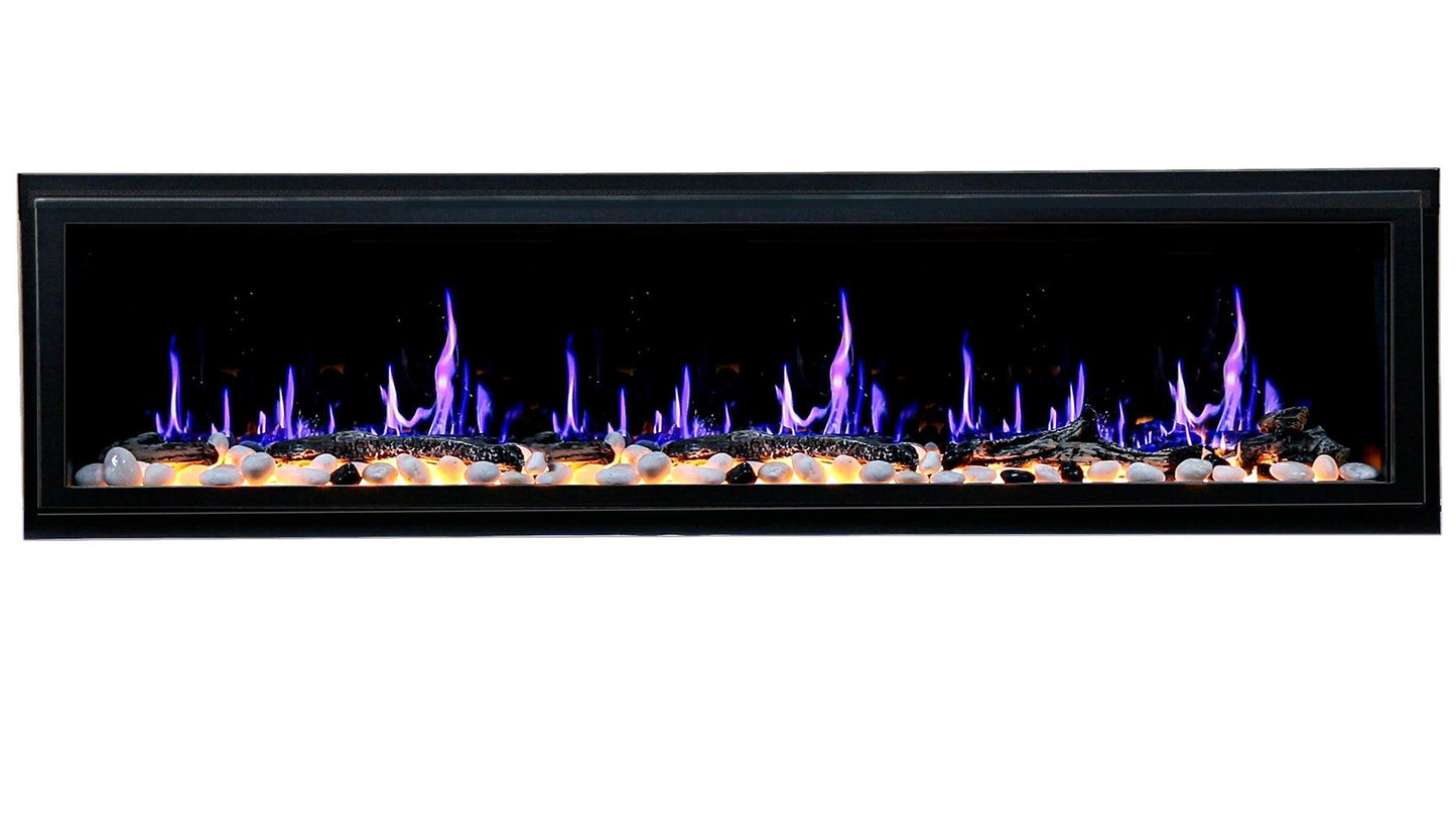 ZopaFlame™ 76" Linear Built-in Electric Fireplace - BP19755V - ZopaFlame Fireplaces
