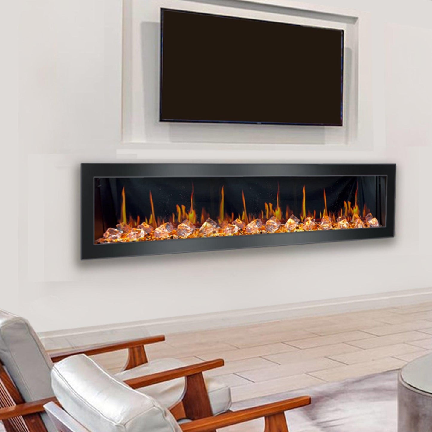 ZopaFlame™ 78" Linear Wall-mount Electric Fireplace - BC19788V - ZopaFlame Fireplaces