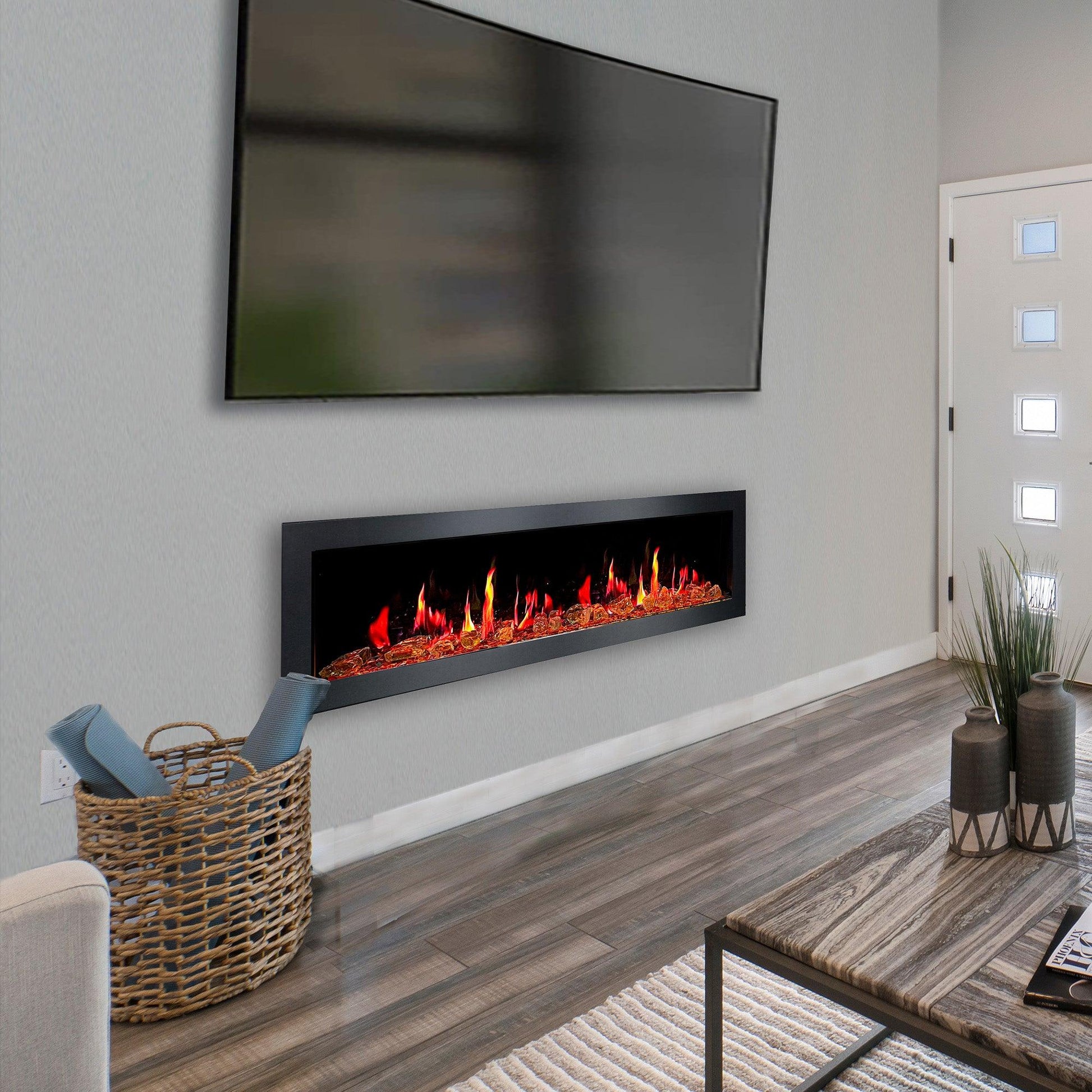 ZopaFlame™ 78" Linear Wall-mount Electric Fireplace - BG19788V - ZopaFlame Fireplaces