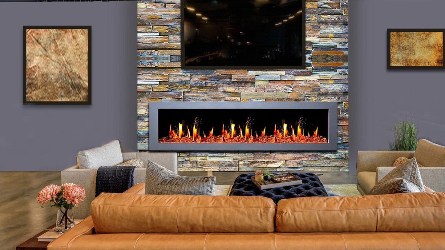 ZopaFlame™ 78" Linear Wall-mount Electric Fireplace - SG19788V - ZopaFlame Fireplaces