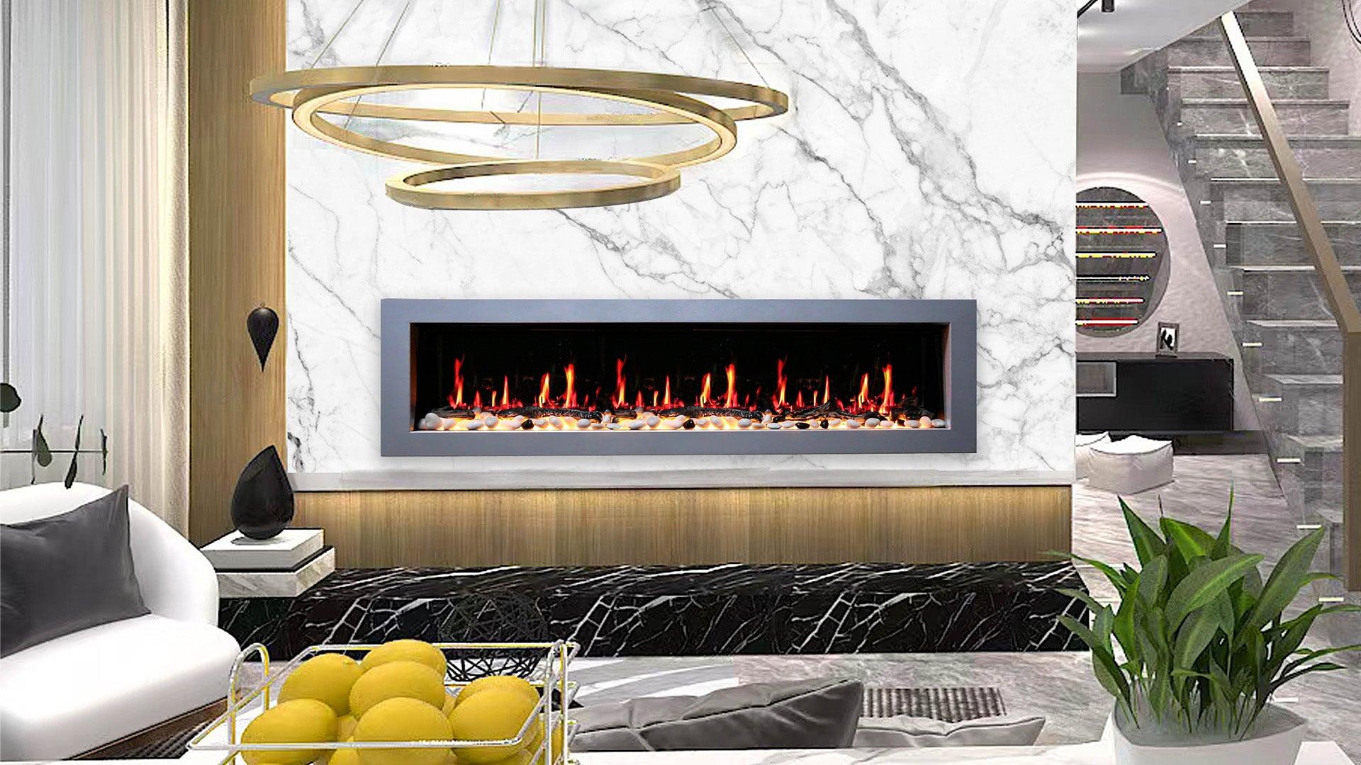 ZopaFlame™ 78" Linear Wall-mount Electric Fireplace - SP19788V - ZopaFlame Fireplaces